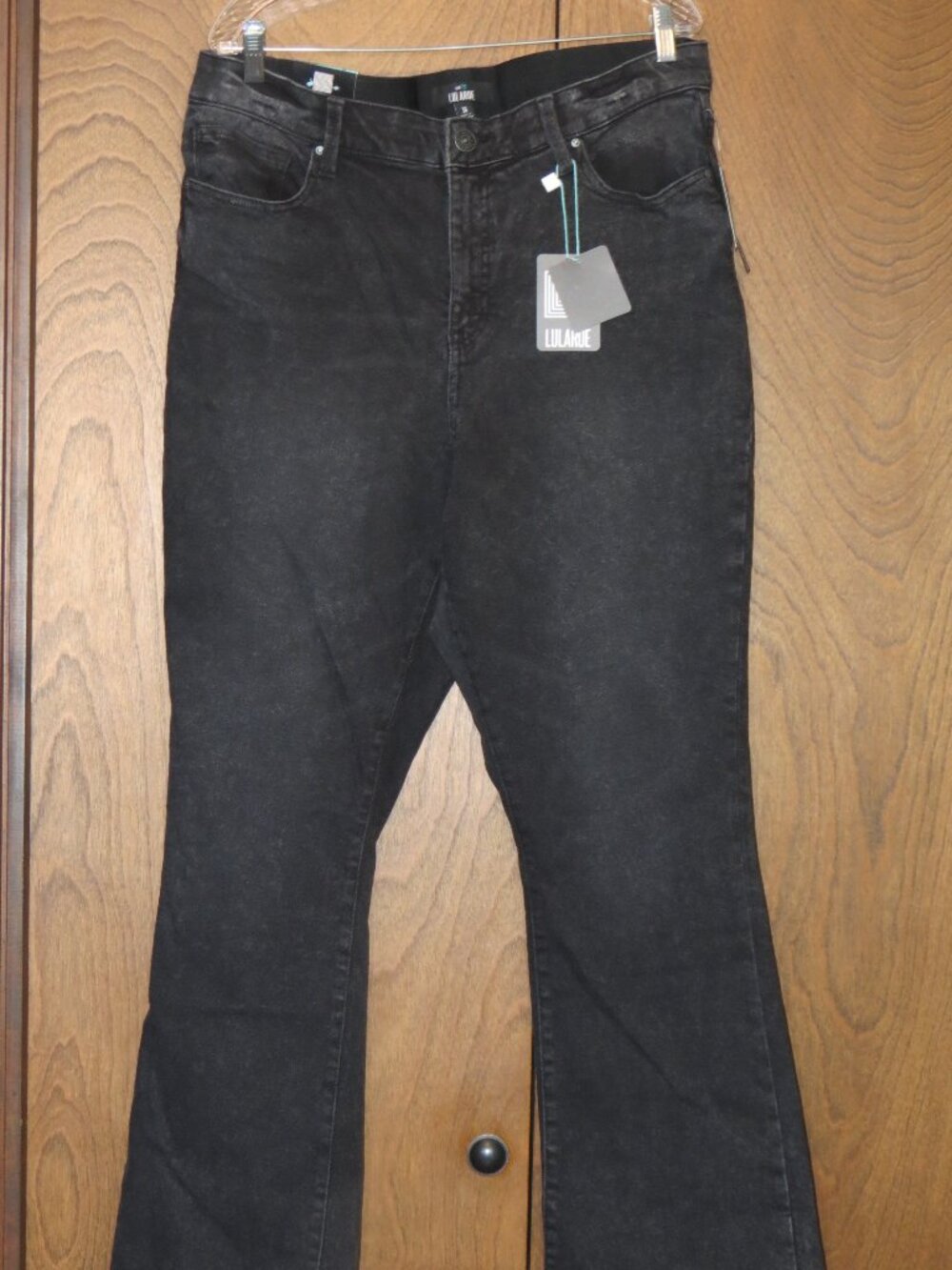 NWT Lularoe Flare Jeans Size 36 Black Hi Rise Stretch Denim 5-Pocket Flare Boot